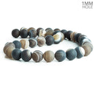 10mm Matte Banded Coffee Brown Agate 15 inch 38 pieces - The Bead Traders