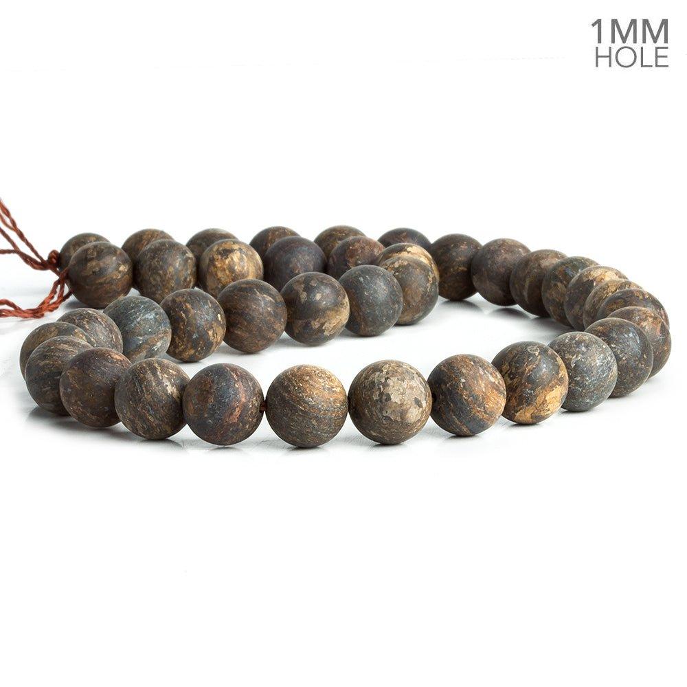 10mm Matte Bronzite Plain Round Beads 15.5 inch 38 pieces - The Bead Traders