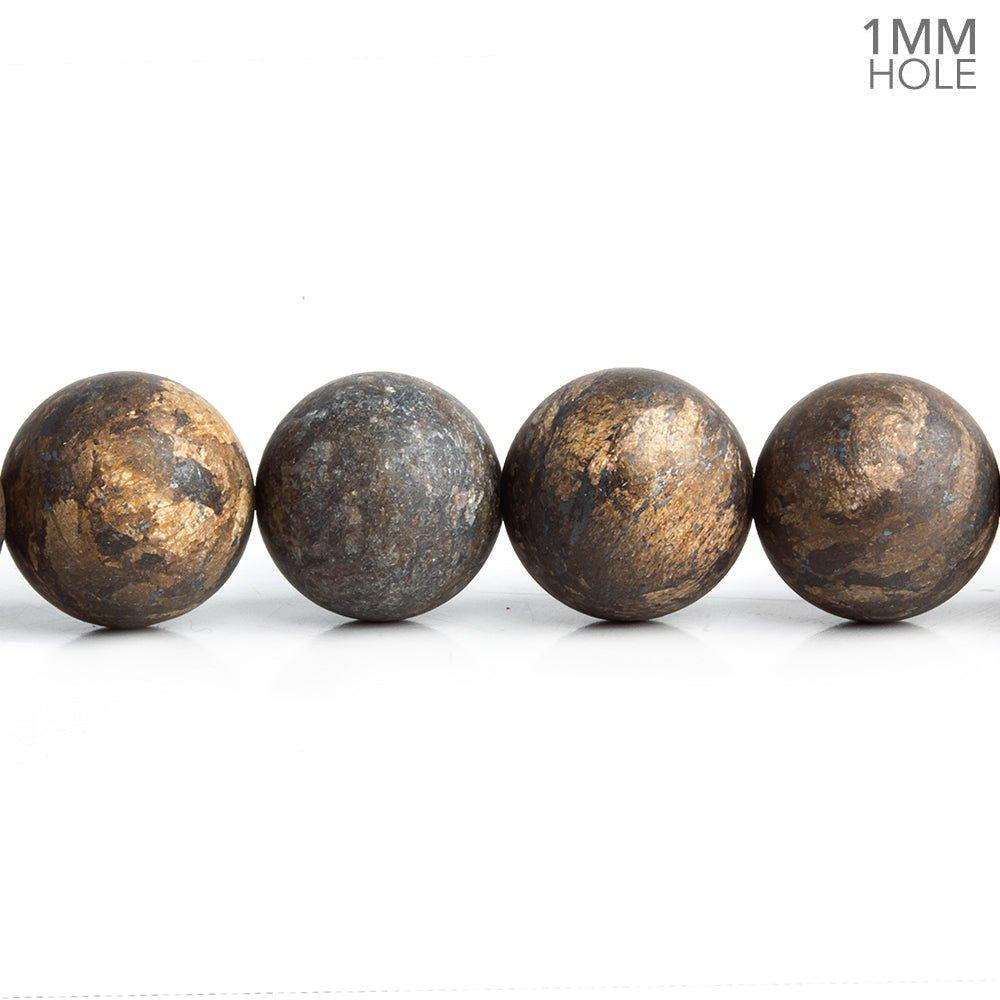 10mm Matte Bronzite Plain Round Beads 15.5 inch 38 pieces - The Bead Traders