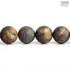 10mm Matte Bronzite Plain Round Beads 15.5 inch 38 pieces - The Bead Traders