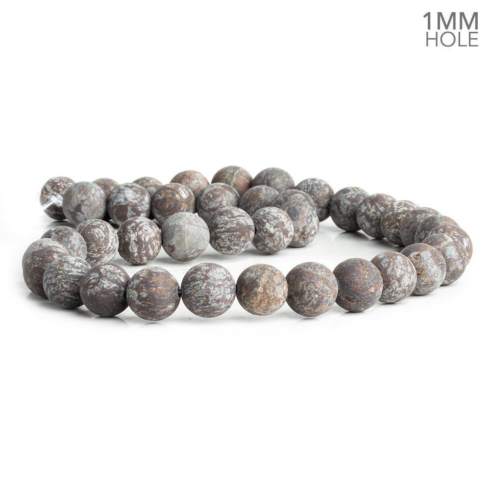 10mm Matte Brown Snowflake Jasper Plain Round Beads 15.5 inch 38 pieces - The Bead Traders