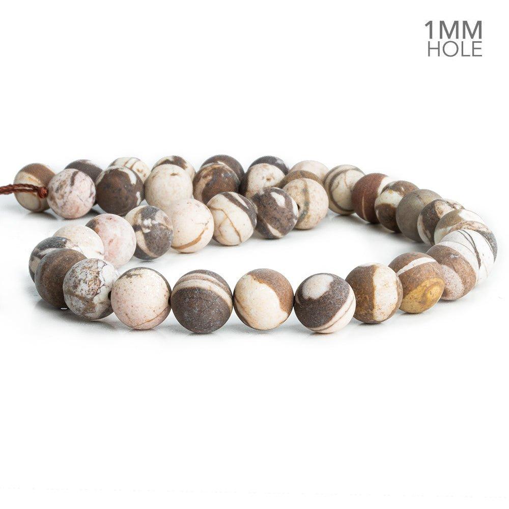 10mm Matte Brown Zebra Jasper Plain Rondelle Beads 15 inch 37 pieces - The Bead Traders
