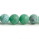 10mm Matte Crackled True Green Agate plain rounds 15 inch 39 beads - The Bead Traders