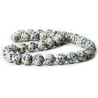 10mm Matte Dalmation Jasper plain rounds Large 1mm Hole 15 inch 38 beads - The Bead Traders