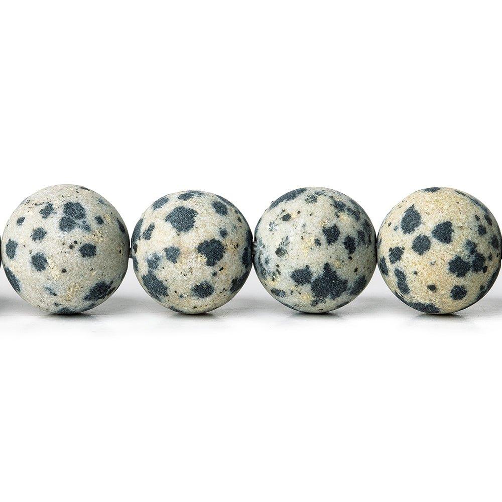 10mm Matte Dalmation Jasper plain rounds Large 1mm Hole 15 inch 38 beads - The Bead Traders