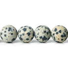 10mm Matte Dalmation Jasper plain rounds Large 1mm Hole 15 inch 38 beads - The Bead Traders