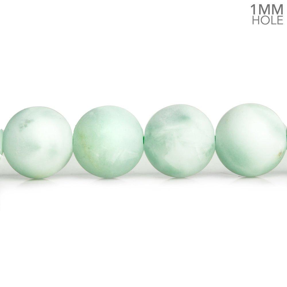 10mm Matte Green Angelite Plain Round Beads 15 inch 38 pieces - The Bead Traders