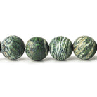 10mm Matte Green Zebra Jasper plain rounds Large 1mm Hole 15 inch 38 beads - The Bead Traders