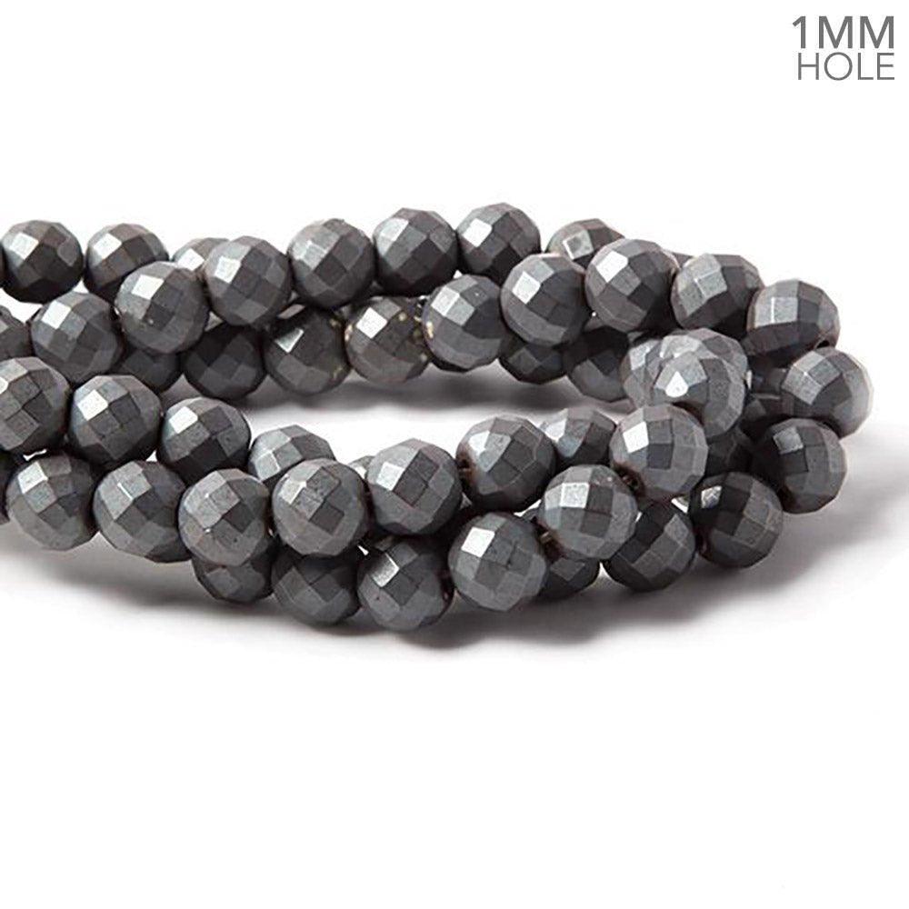 10mm Matte Hematite faceted round beads 15.5 inch 43 pieces - The Bead Traders