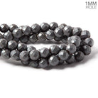 10mm Matte Hematite faceted round beads 15.5 inch 43 pieces - The Bead Traders