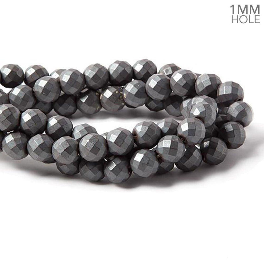 Buy 10mm Matte Hematite faceted round beads inch 43 pieces