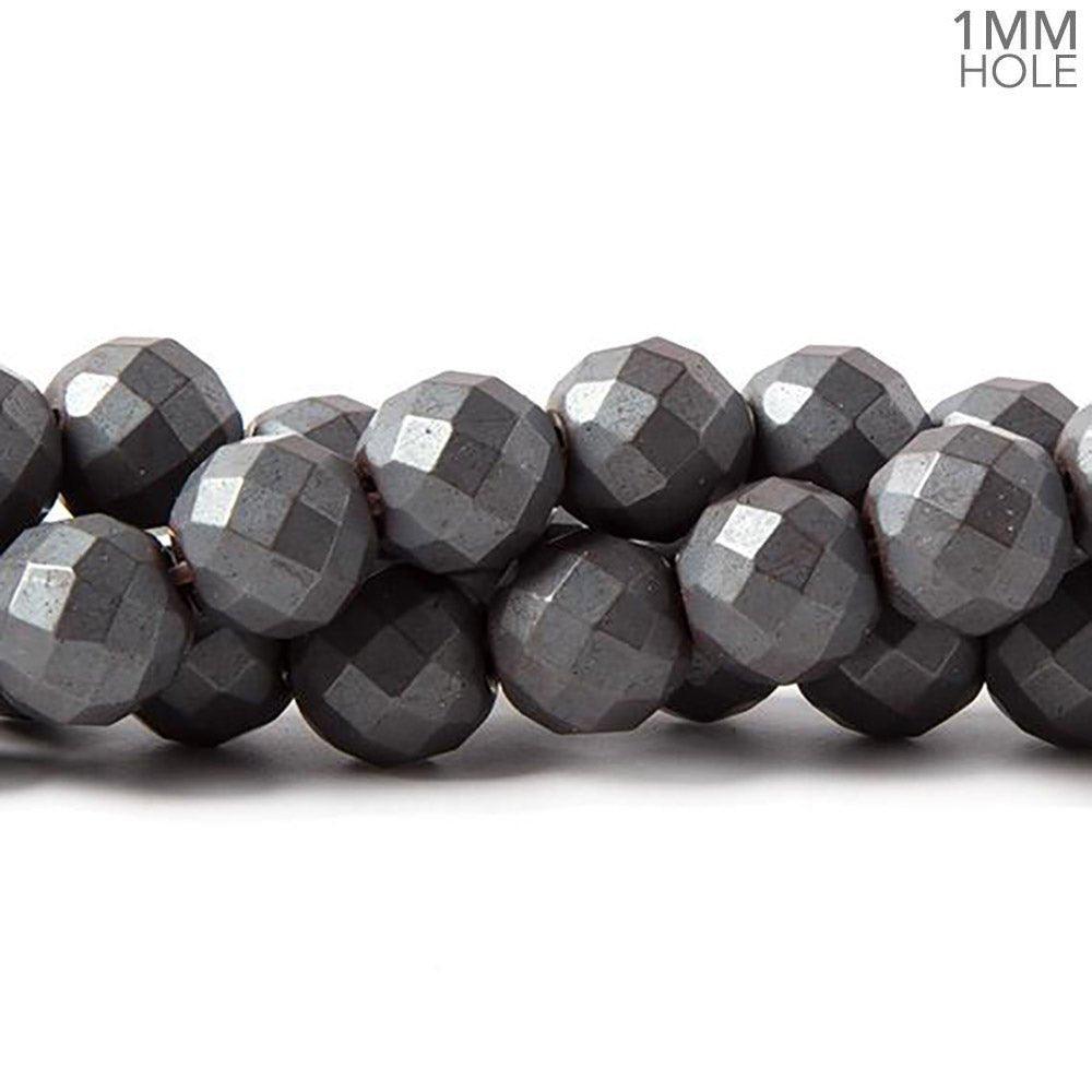 10mm Matte Hematite faceted round beads 15.5 inch 43 pieces - The Bead Traders