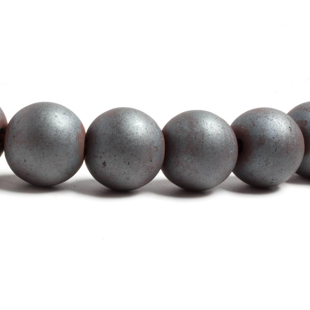 10mm Matte Hematite plain round beads 16 inch 43 pieces - The Bead Traders