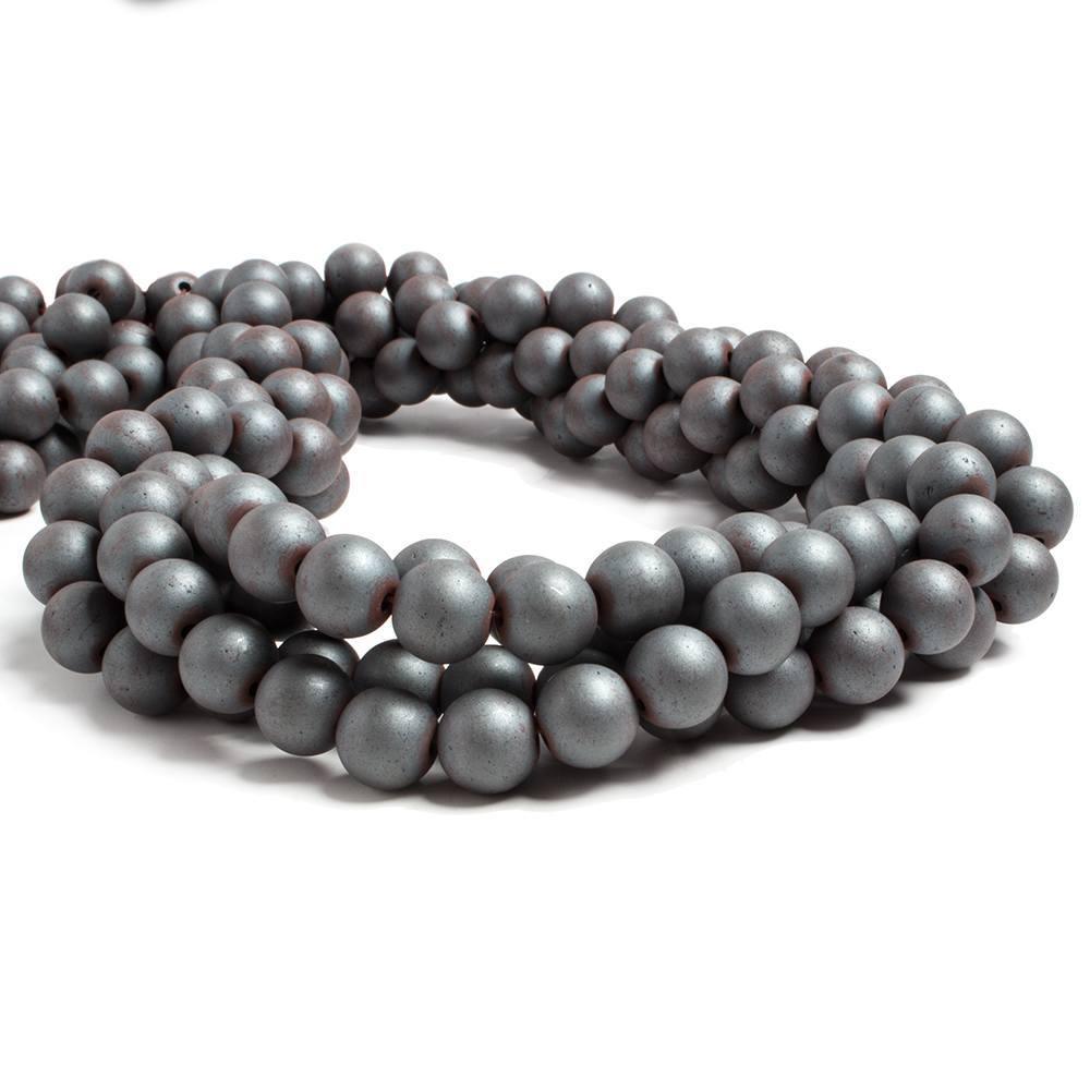 10mm Matte Hematite plain round beads 16 inch 43 pieces - The Bead Traders