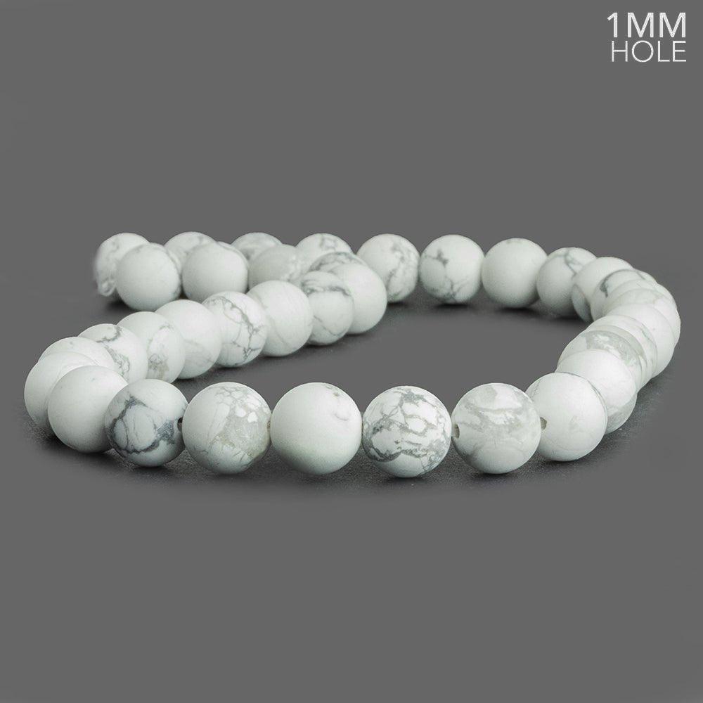 10mm Matte Howlite Plain Round Beads 15 inch 35 pieces - The Bead Traders