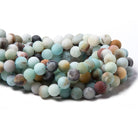 10mm Matte Multi Color Amazonite plain round Beads 15 inch 38 pieces - The Bead Traders