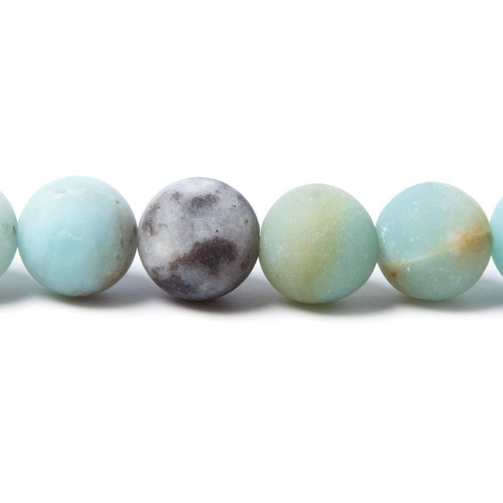10mm Matte Multi Color Amazonite plain round Beads 15 inch 38 pieces - The Bead Traders