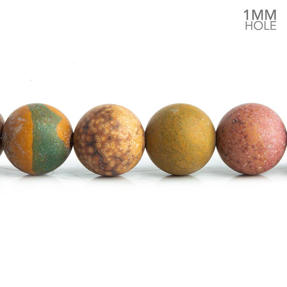 10mm Matte Ocean Jasper Plain Round Beads 15 inch 39 pieces - The Bead Traders