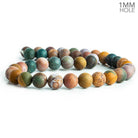 10mm Matte Ocean Jasper Plain Round Beads 15 inch 39 pieces - The Bead Traders