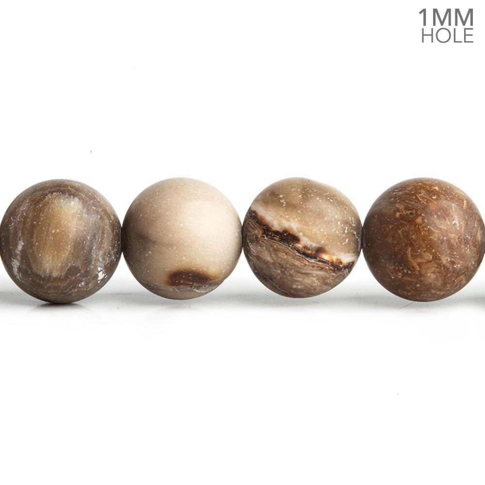 10mm Matte Petrified Wood Jasper 15.5 inch 38 pieces - The Bead Traders