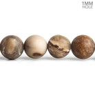 10mm Matte Petrified Wood Jasper 15.5 inch 38 pieces - The Bead Traders