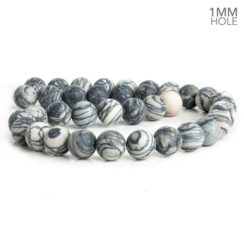 10mm Matte Picasso Jasper Plain Round Beads 15 inch 37 pieces - The Bead Traders