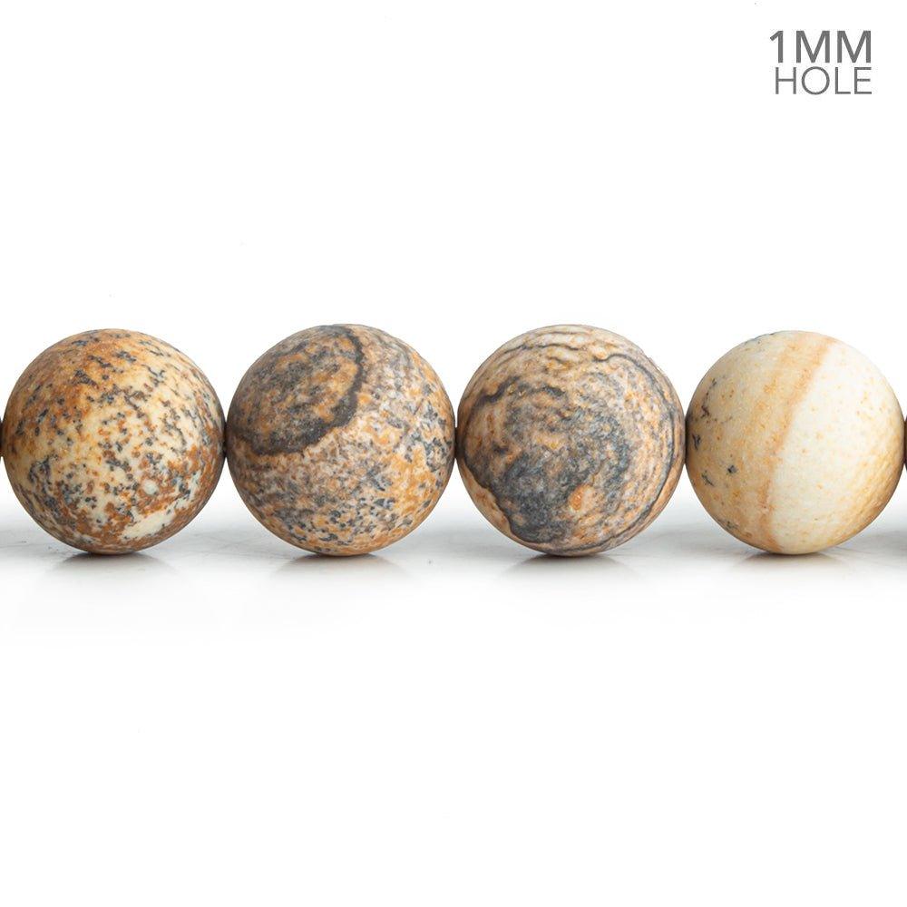 10mm Matte Picture Jasper Plain Round Beads 15 inch 37 pieces - The Bead Traders