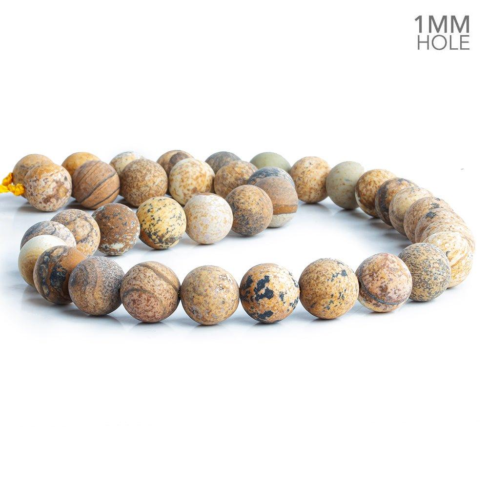 10mm Matte Picture Jasper Plain Round Beads 15 inch 37 pieces - The Bead Traders
