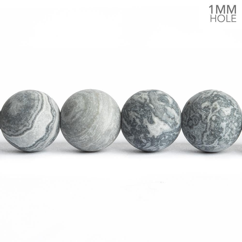 10mm Matte Silver Leaf Jasper Plain Round Beads 15 inch 38 pieces - The Bead Traders