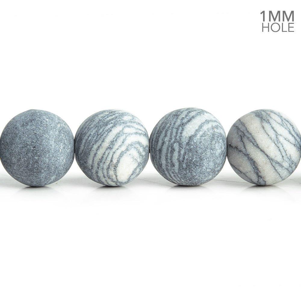 10mm Matte Silver Picasso Jasper Plain Round Beads 15 inch 38 pieces - The Bead Traders