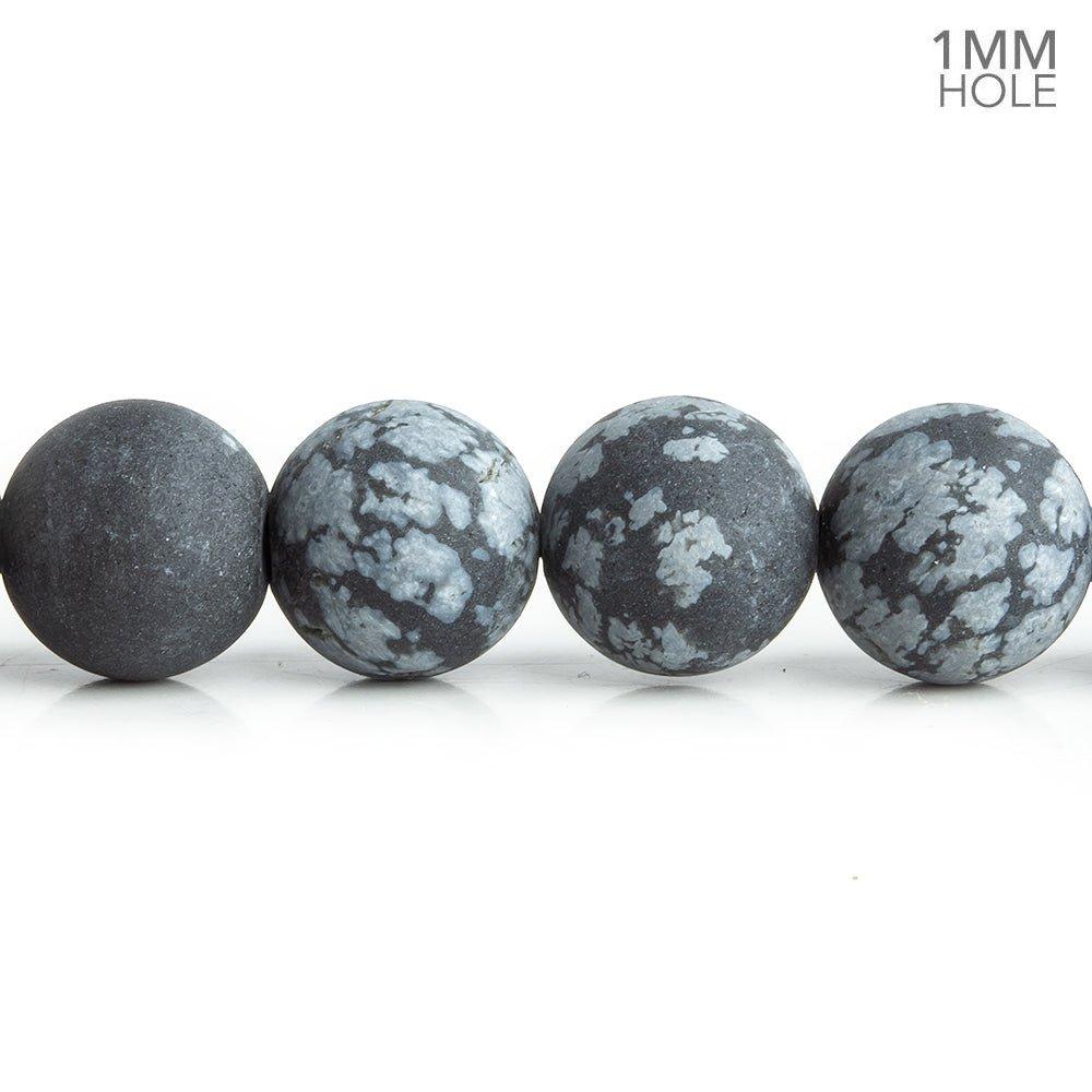 10mm Matte Snowflake Obsidian Plain Round Beads 15 inch 37 pieces - The Bead Traders