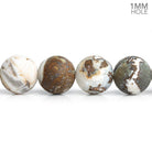 10mm Matte White & Brown Fire Agate 15 inch 37 pieces - The Bead Traders