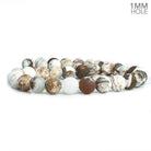 10mm Matte White & Brown Fire Agate 15 inch 37 pieces - The Bead Traders