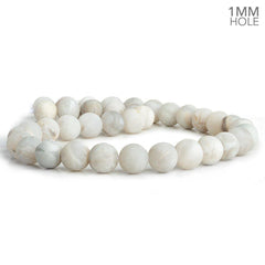 10mm Matte White Crazy Lace Agate 15 inch 35 pieces
