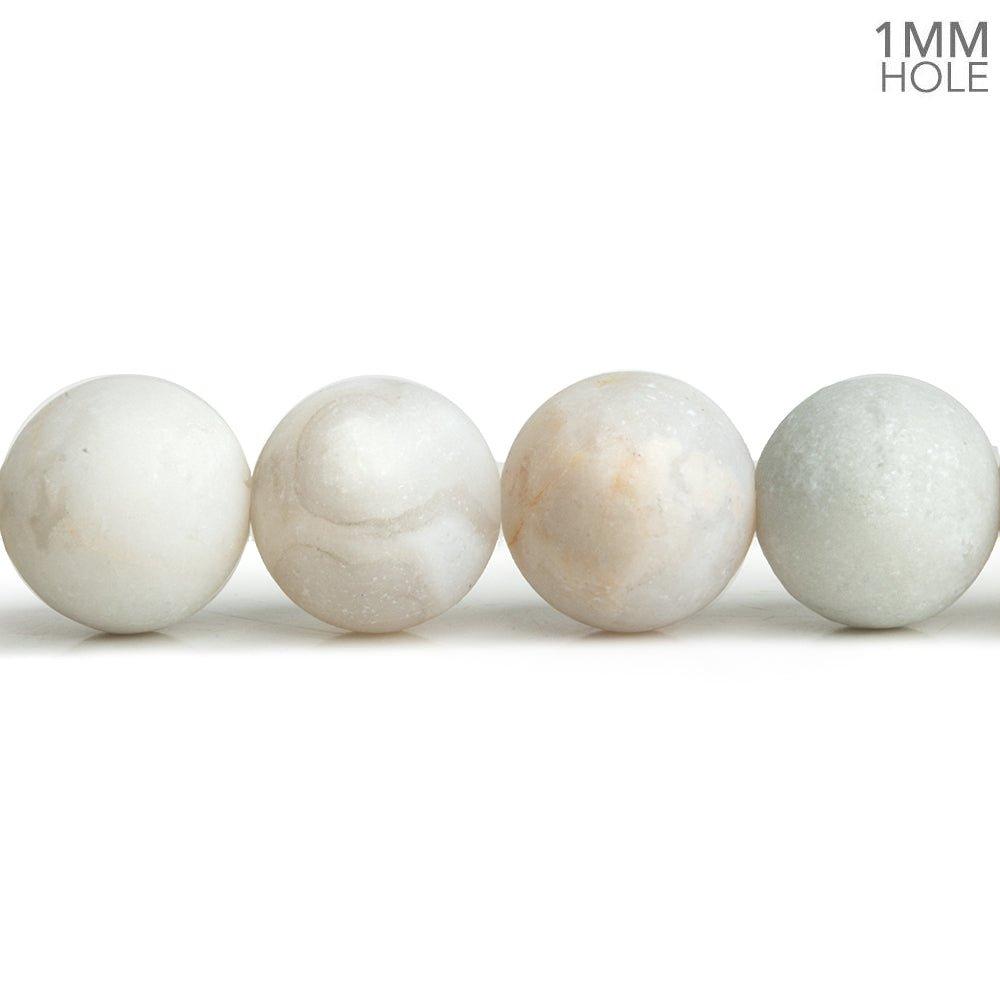 10mm Matte White Crazy Lace Agate 15 inch 35 pieces - The Bead Traders