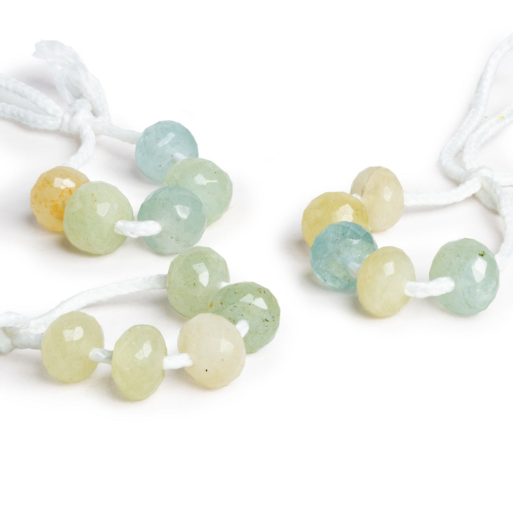 10mm Multi Beryl Large Hole Rondelles 5 beads - The Bead Traders