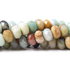 10mm Multi-Color Amazonite faceted rondelles 15 inches 60 Beads - The Bead Traders