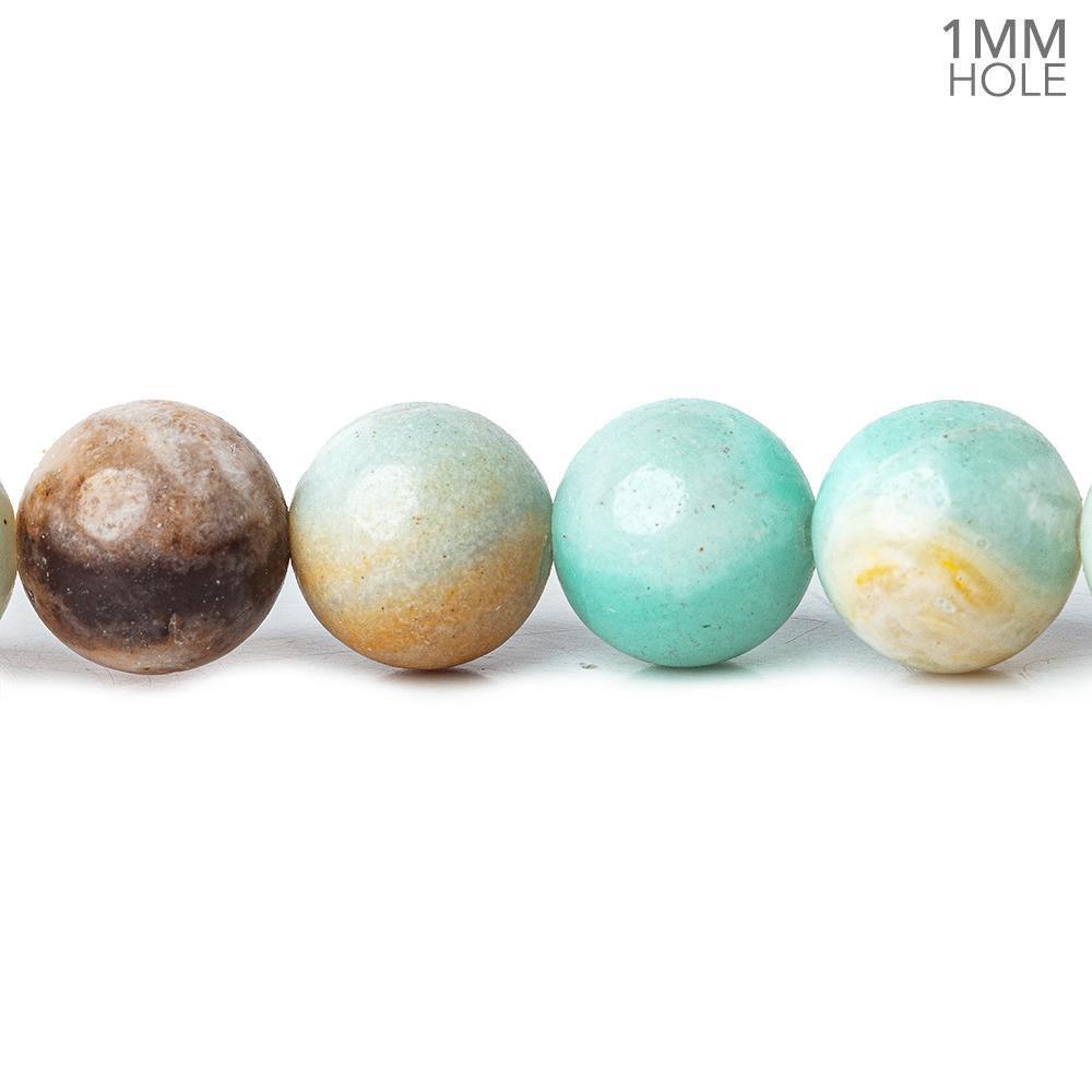 10mm Multi Color Amazonite Polished Round Beads 15 inch 38 pieces - The Bead Traders