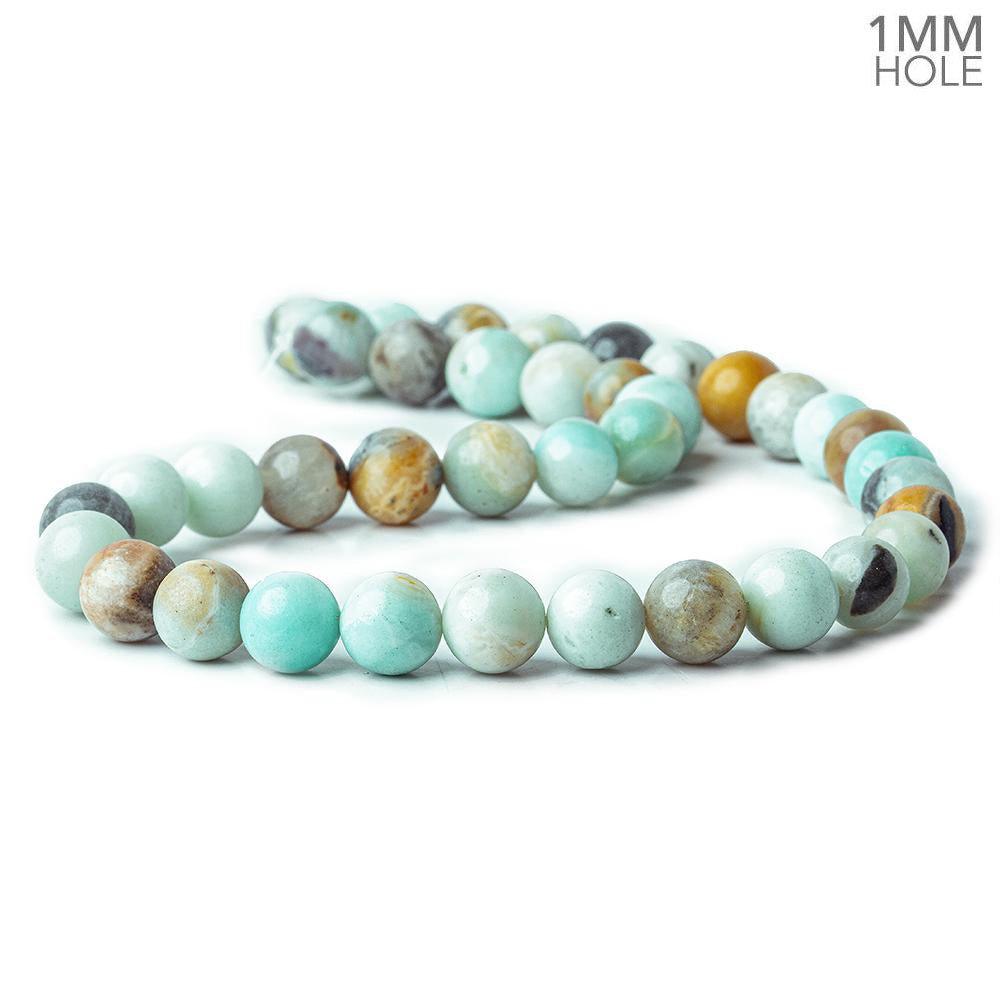 10mm Multi Color Amazonite Polished Round Beads 15 inch 38 pieces - The Bead Traders