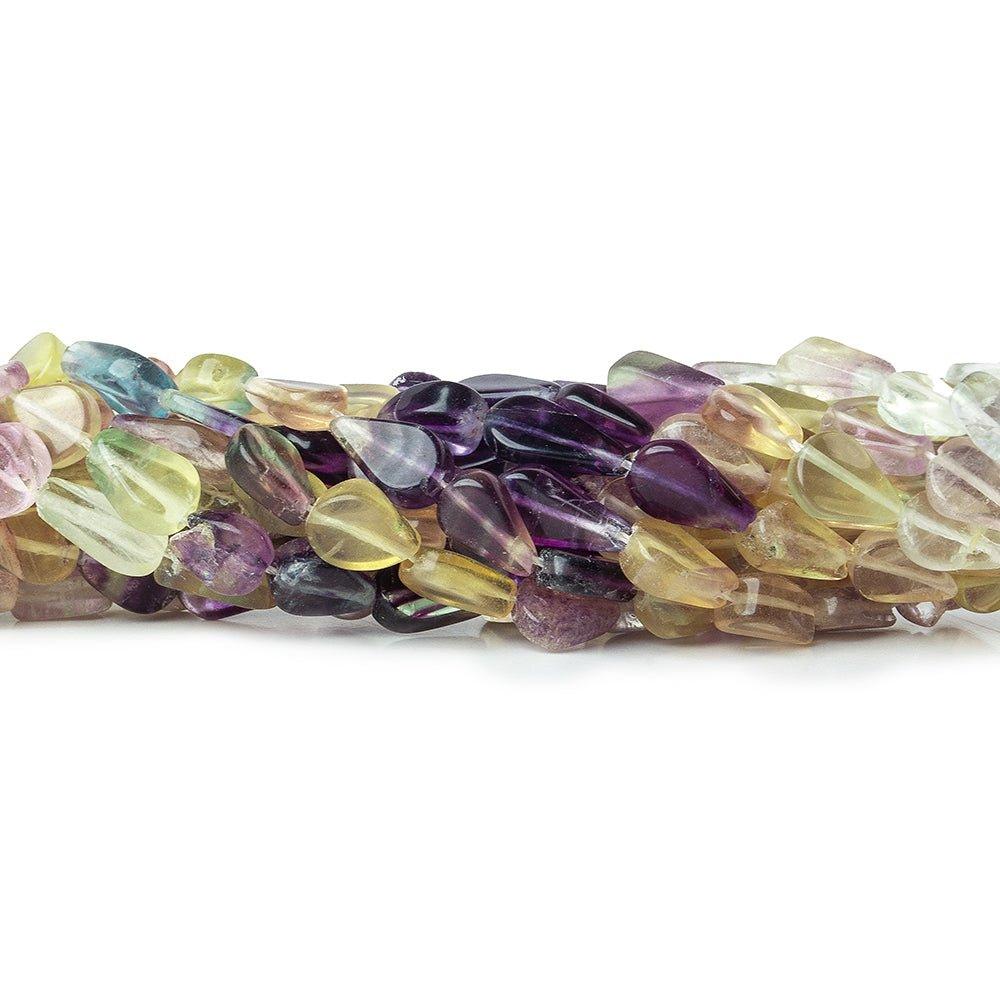 10mm Multi Fluorite Plain Pear Beads, 14 inch - The Bead Traders