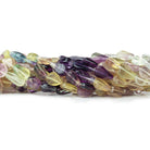 10mm Multi Fluorite Plain Pear Beads, 14 inch - The Bead Traders