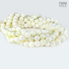 10mm Natural Cream Mother of Pearl polished round Beads 15 inch 41 pieces - The Bead Traders