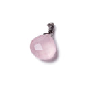 10mm Petal Pink Chalcedony heart Black Gold Wire Wrapped Pendant 1 piece - The Bead Traders
