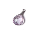 10mm Pink Amethyst heart Black Gold Wire Wrapped Pendant 1 piece - The Bead Traders