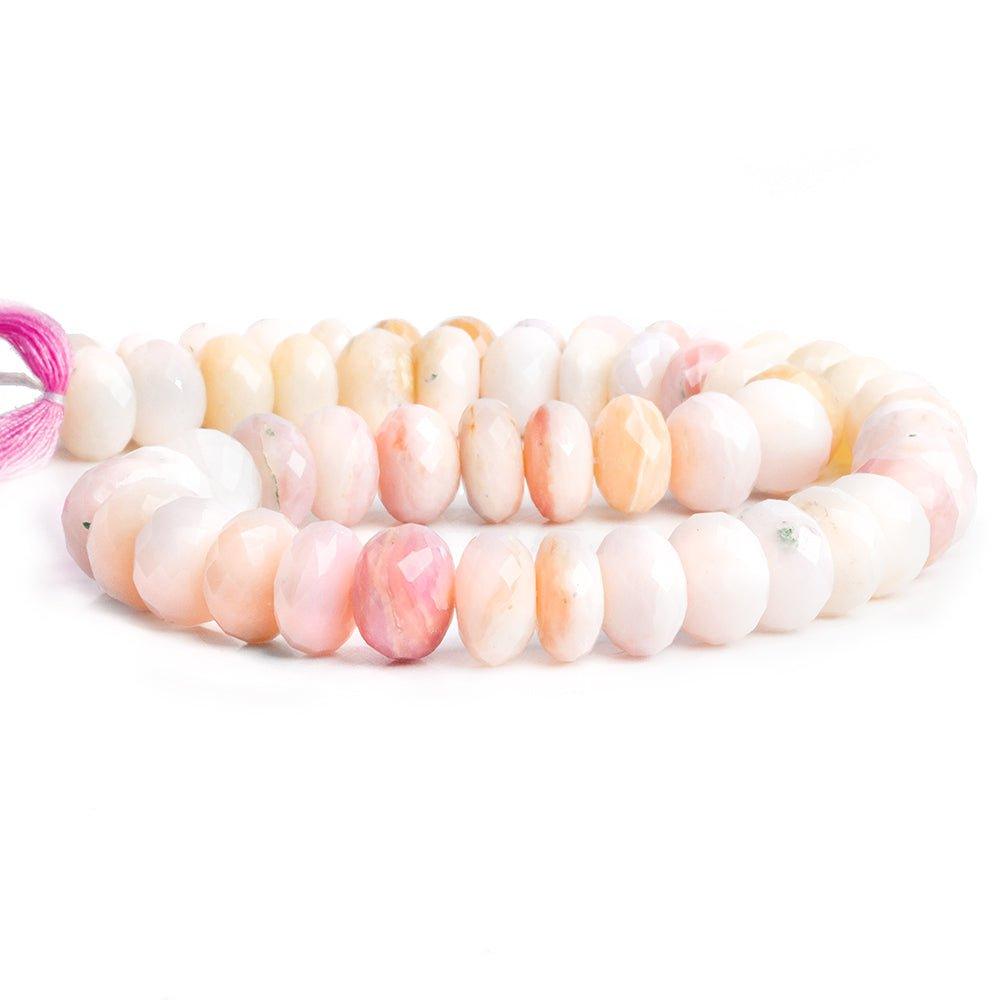 10mm Pink Peruvian Opal Faceted Rondelle Beads 14 inch 55 pieces - The Bead Traders