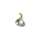 10mm Prasiolite heart Vermeil Wire Wrapped Pendant 1 piece - The Bead Traders