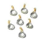 10mm Prasiolite heart Vermeil Wire Wrapped Pendant 1 piece - The Bead Traders