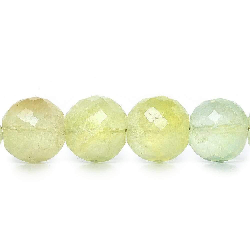10mm Prehnite Faceted Round Beads 8 inch 22 pieces - The Bead Traders