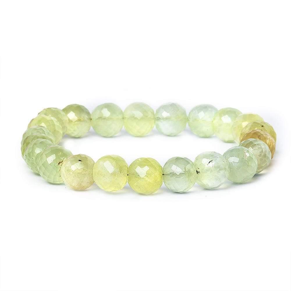 10mm Prehnite Faceted Round Beads 8 inch 22 pieces - The Bead Traders