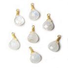 10mm Rainbow Moonstone heart Vermeil Wire Wrapped Focal Bead 1 pc - The Bead Traders